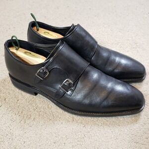 ECCO Calcan Double Monk Strap Mens Sz 44 (10) Loafers Black Leather Dress Shoes
